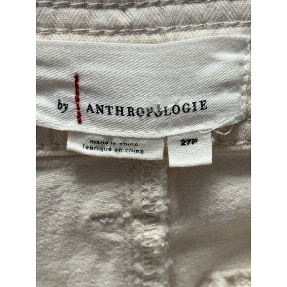 Anthropologie Women’s Carpenter Herringbone Cream Pants High Rise Sz Petite 27 - Picture 12 of 13